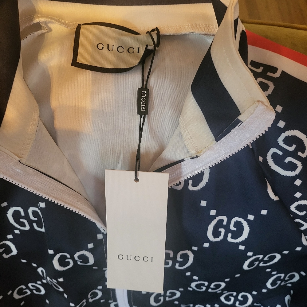 Gucci inspired Red and Blue Mens Tracksuit